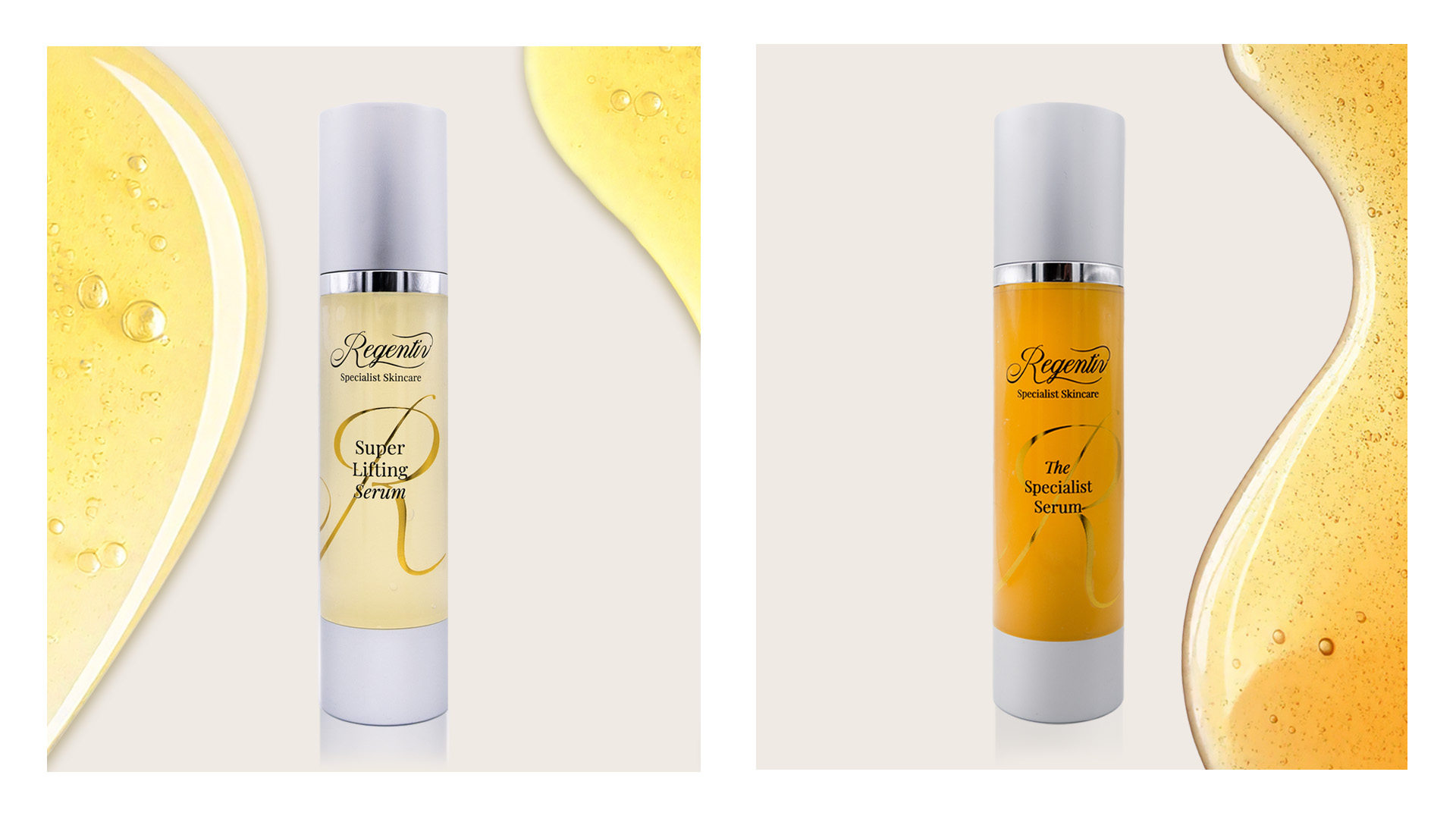 Regentiv serum product campaign visuals