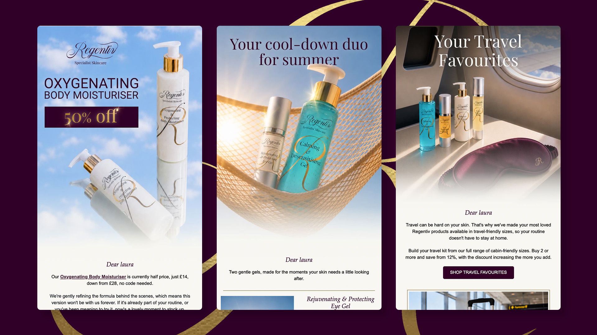 Regentiv email campaign designs