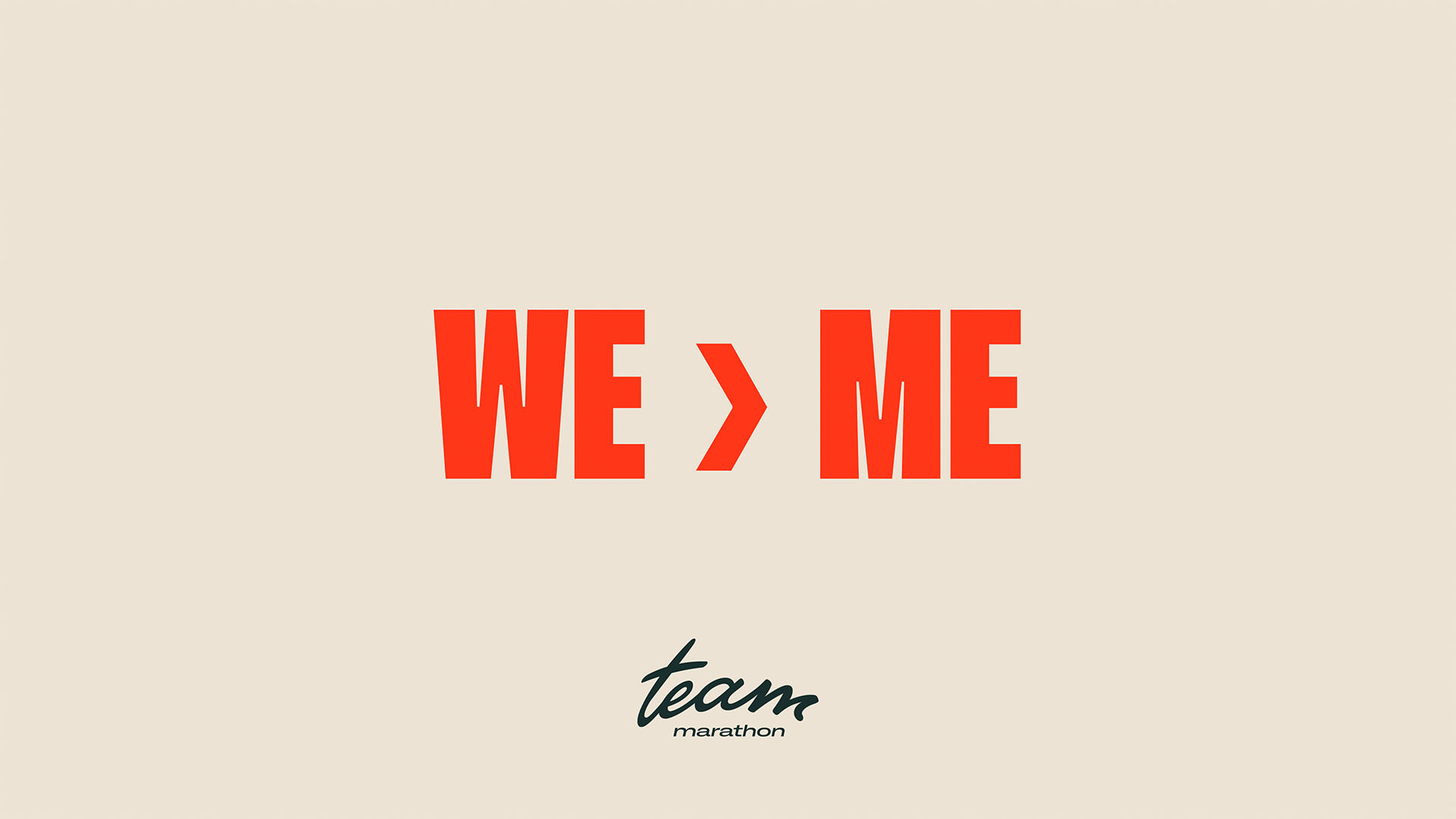 Team Marathon We greater than Me campaign graphic